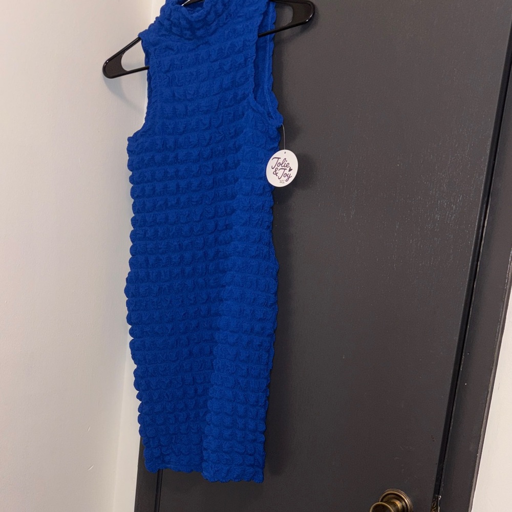 Julie's Closet Blue Textured Midi Dress